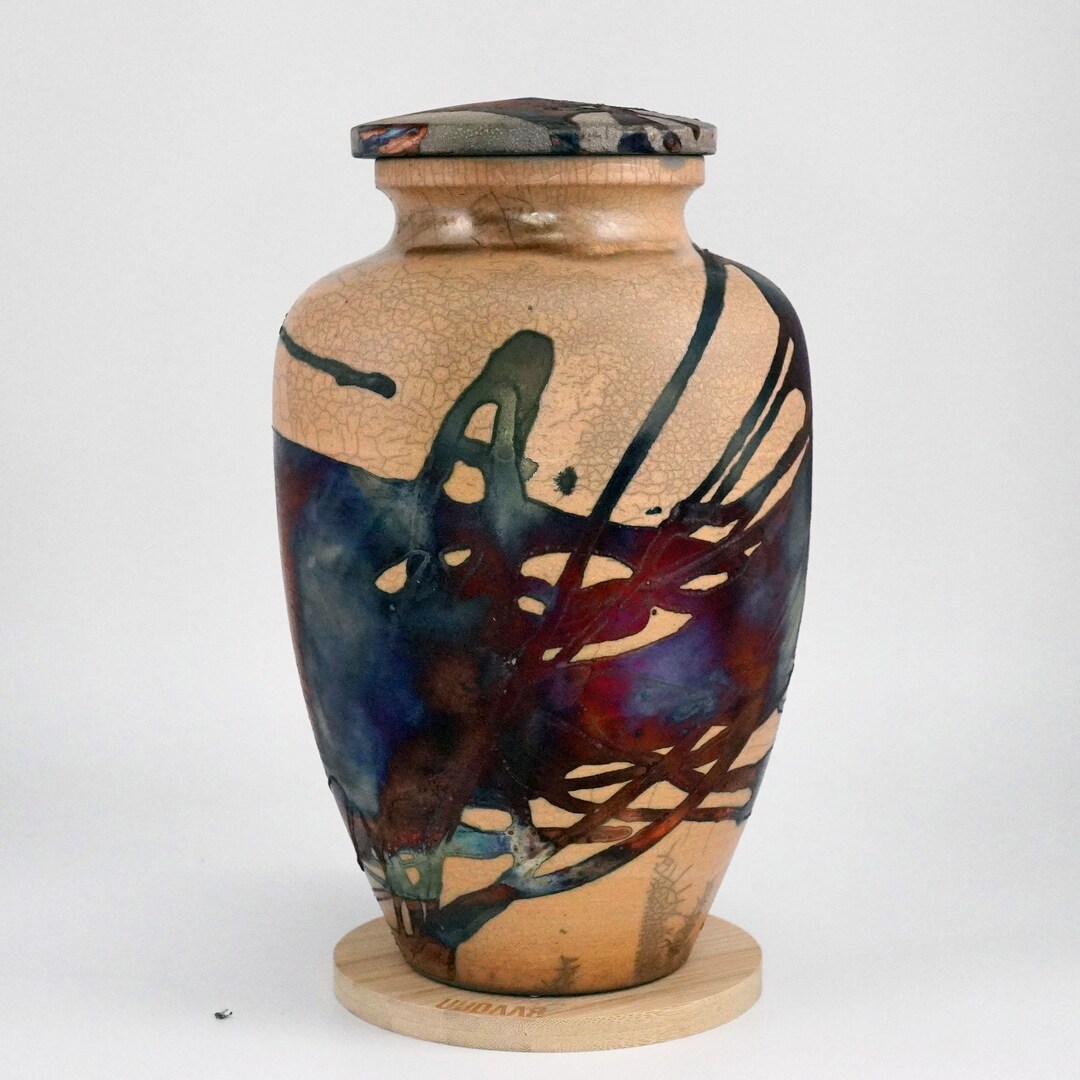 10.4 Inch Limited Edition Large Raku Pottery Urn -170 Cubic Inches ...