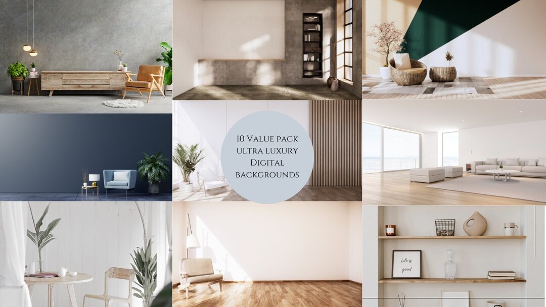 10 Luxury Zoom Backgrounds Value Pack Virtual Backgrounds Digital