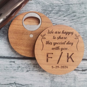 Wedding Wood Opener- Wedding favors- Wedding Favors for Guests in Bulk- Wedding Decoration - Personalized Wooden Gift - Wedding Party Favors