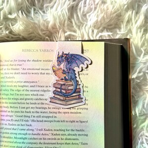 Holographic Dragon Magnetic Bookmark: Fantasy Reader Gift