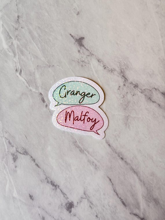 Dramione Chat Bubble Sticker: Granger & Malfoy Holographic Fanfic Merch