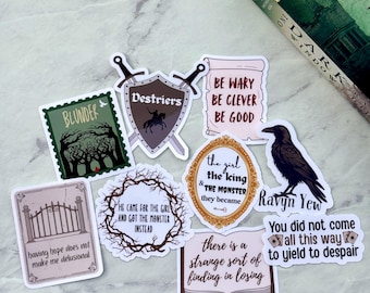 Paquete de pegatinas inspirado en el Rey Pastor: Una ventana oscura, dos coronas retorcidas