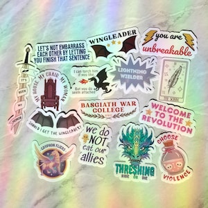 Fourth Wing/Iron Flame Inspired Sticker Pack: Basgiath War College, Empyrean Series