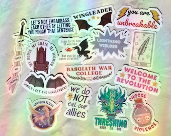 Fourth Wing/Iron Flame Inspired Sticker Pack: Basgiath War College, Empyrean Series