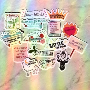 Throne of Glass Inspired Sticker Pack: Bookish Waterproof Stickers