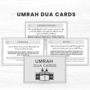 Cartões Umrah Dua, Umrah Dua para impressão, cartões de oração, cartões Umrah, Dua islâmico, cartões de lembrete Dua, presente de Hajj e Umrah