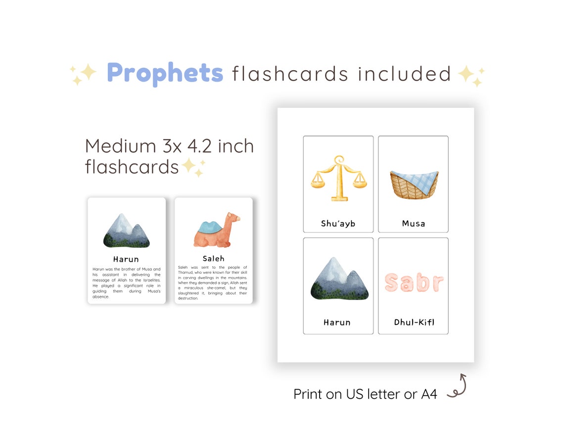 25 Prophets in the Quran & Islam. Islamic Printable and Digital Cards ...