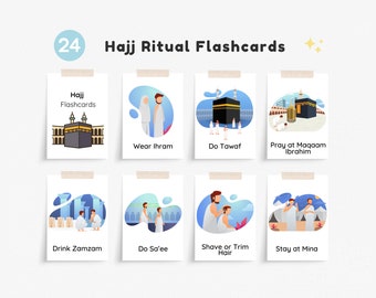 Hajj Rituals Flashcards, Montessori Learning (Digital Download)
