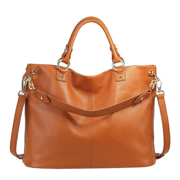 cowhide fashion leather handbag