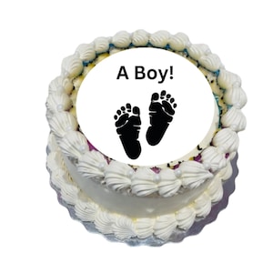 Gender reveal edible image A boy or A girl  cake topper image for a Burnaby baby shower