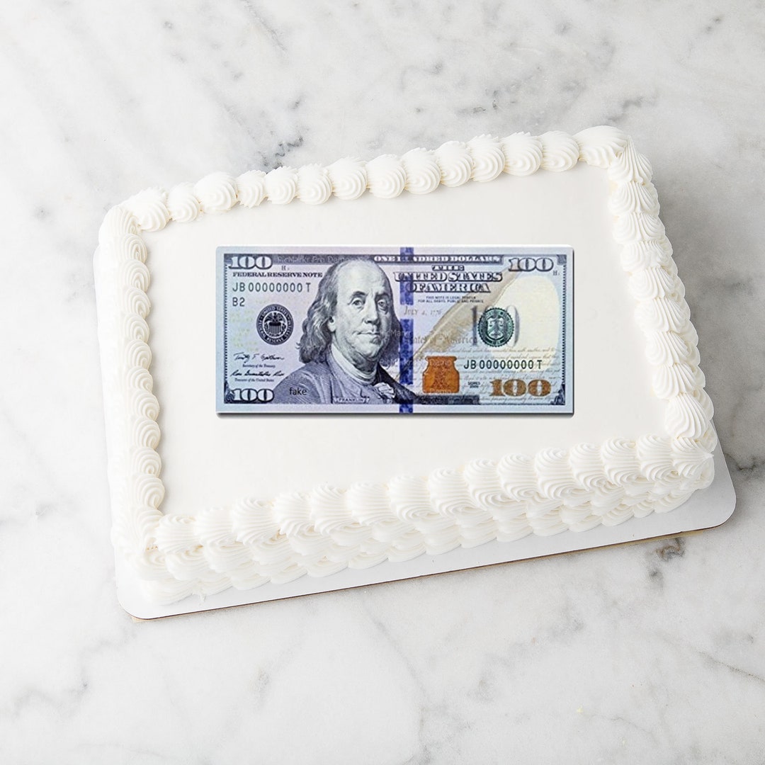 100 Dollar Bill Benjamin Franklin Edible Cake Topper.(uncut) - Etsy