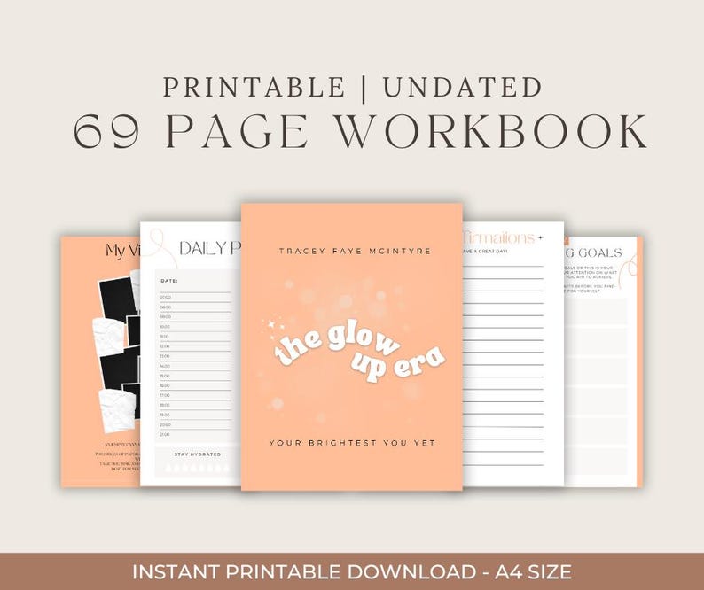The Glow up Era - Self Care Guide & Planner Workbook - Glow up Guide ...