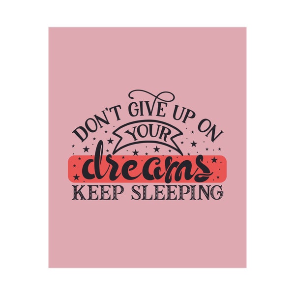 Keep Sleeping Poster Pink Wall Art Decor Small Painting Gift Aesthetic Office Art Bedroom Design Art Lover Gift Cute Minimalist Style Art