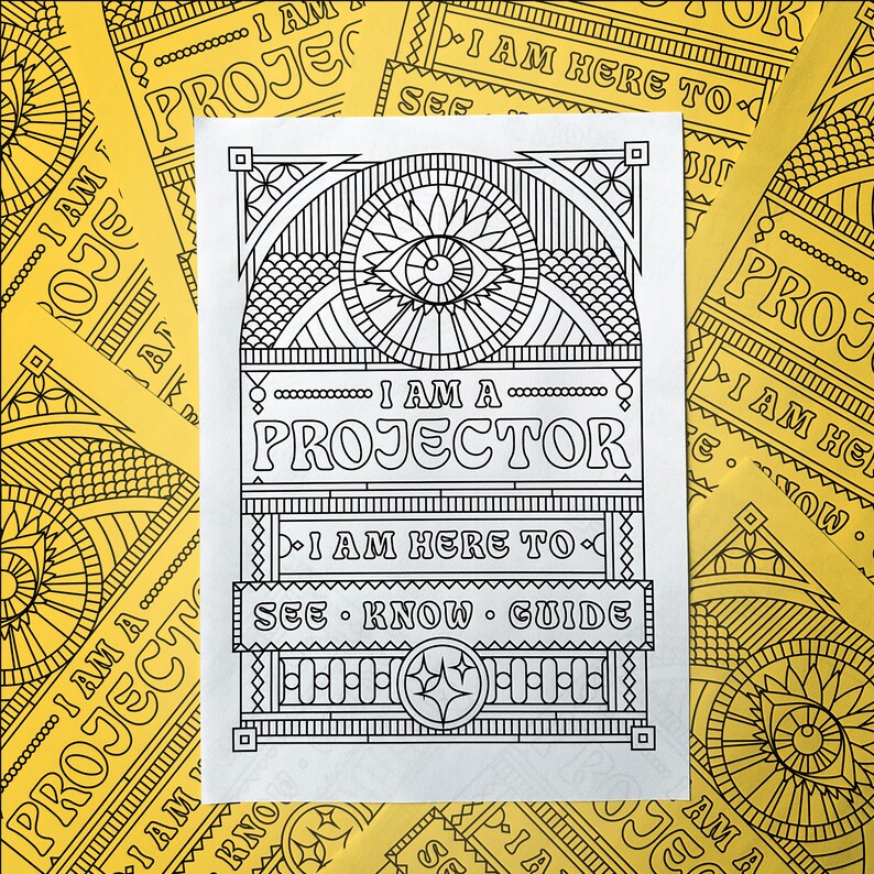 Human Design Projector Coloring Sheet Printable Colouring Page Line Art