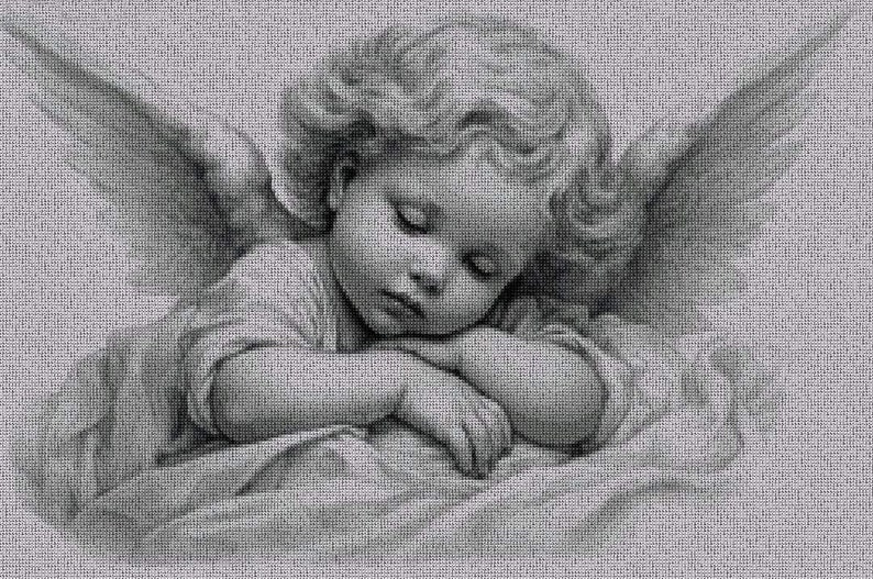 PDF cross stitch pattern. little angel image 1