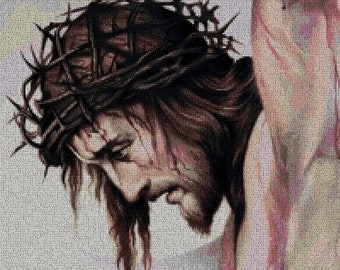 PDF cross stitch pattern. Crucified Jesus