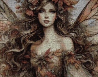 PDF cross stitch pattern. Forest fairy