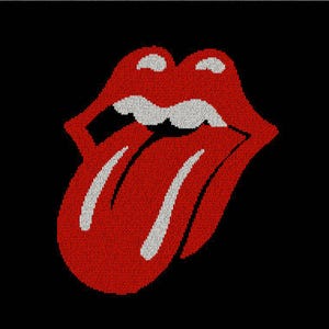 Utskrivbart PDF-korsstygnsmönster. Rolling Stones