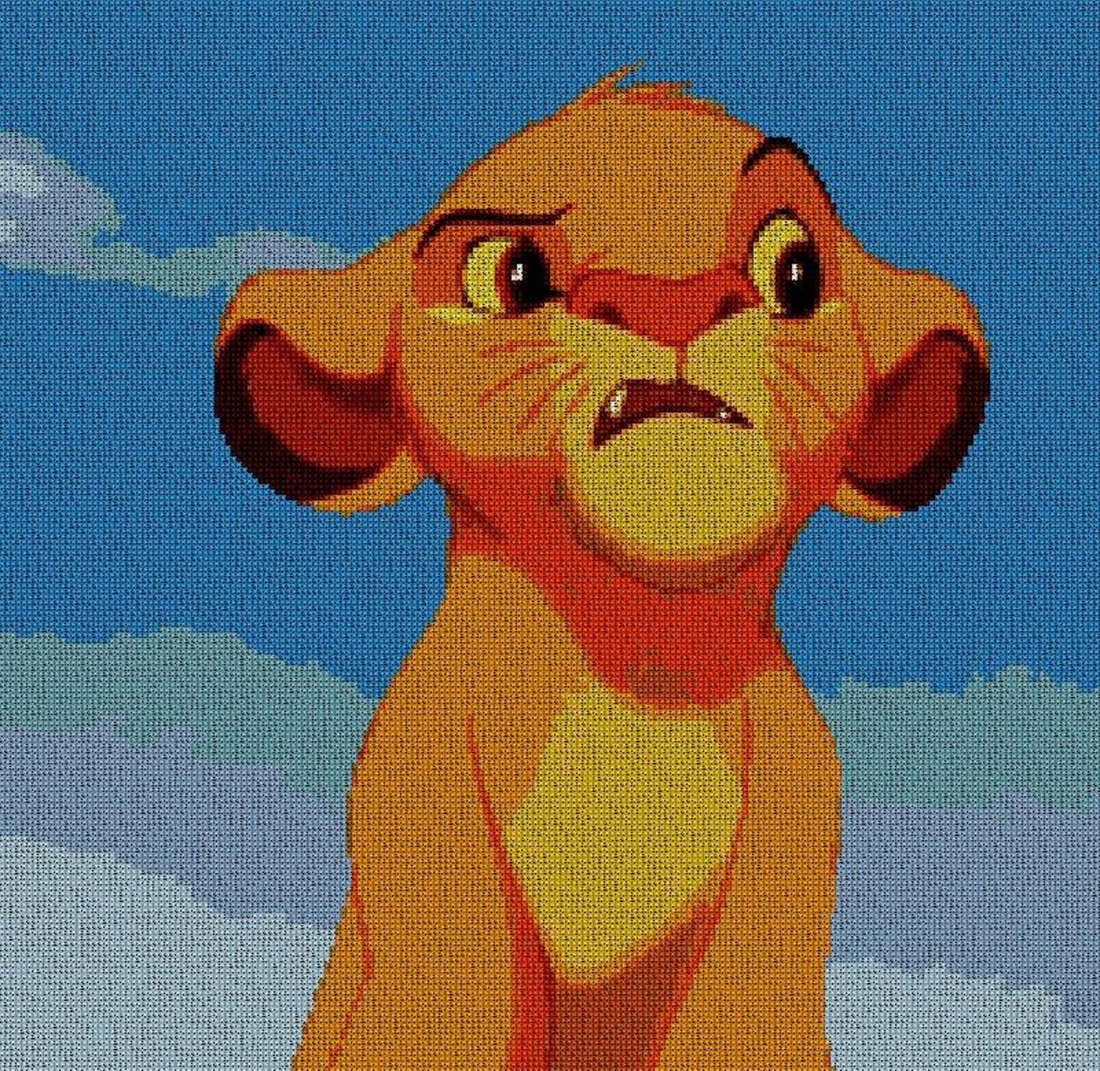 Printable PDF Cross-stitch Pattern. Simba - Etsy