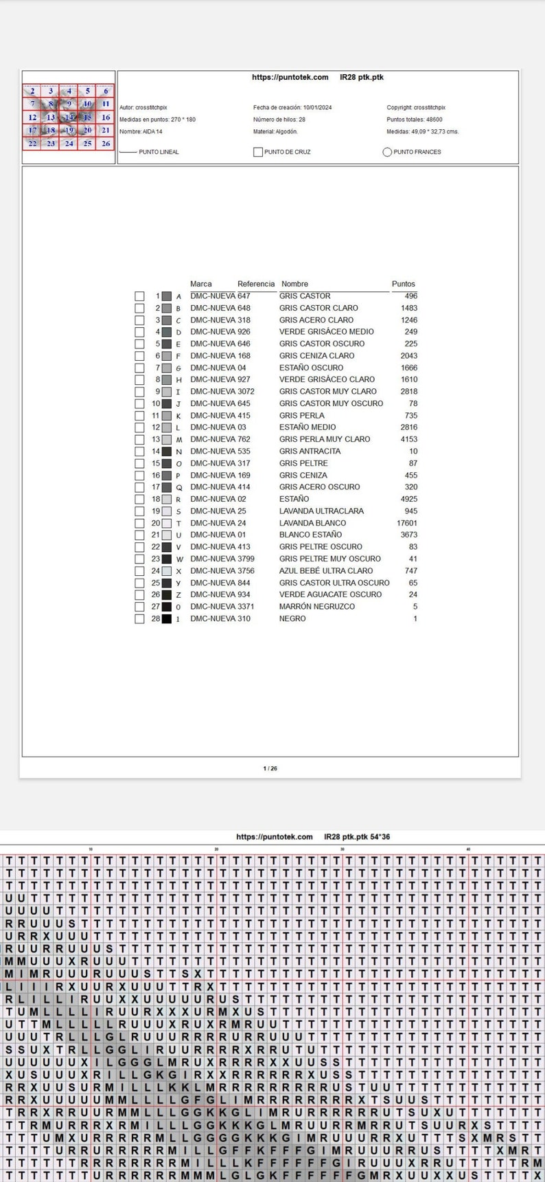 Modèle de point de croix PDF. Petit ange image 2
