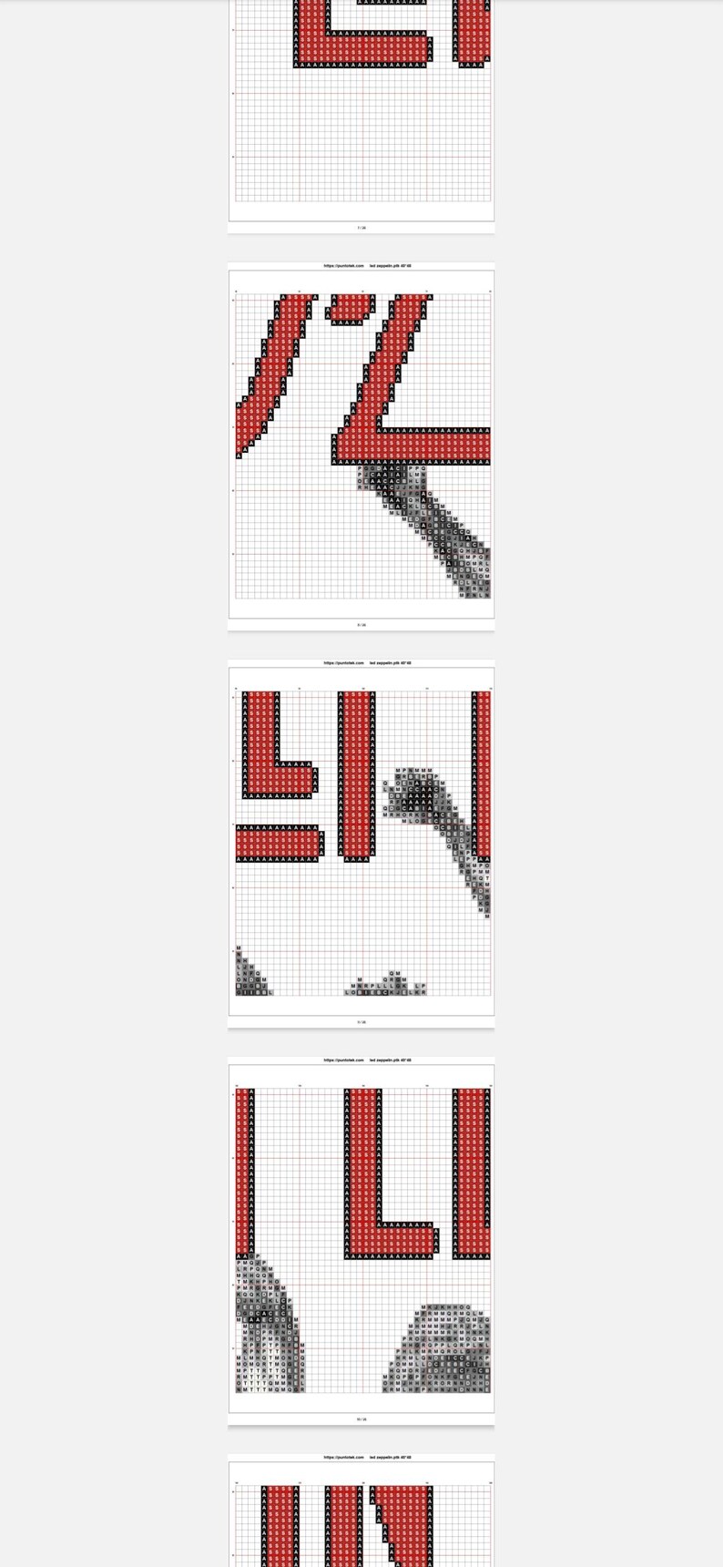 Printable PDF Cross Stitch Pattern. Led Zeppelin - Etsy