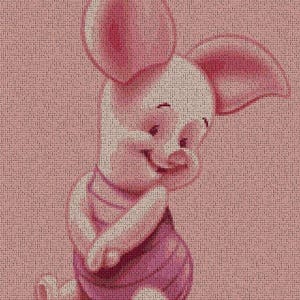 Patrón de punto de cruz PDF para imprimir. Cerdito dibujos animados