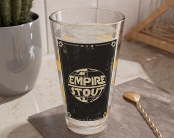 Empire Stout Pint Glass, Star Wars Geek Drinkware, 16oz