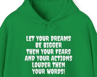 Lass deine Träume größer werden Motivation Hoodie | Motivations-Hoodie | motivierende Zitate | Motiviere Dich Hoodie