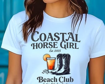 Coastal Cowgirl T-Shirt, Beach Girl Tee, Ocean Lover Shirt, Summer Cowgirl Top, Western Theme Apparel