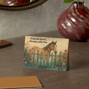 Horse Sympathy Card Equestrian with Envelopes for Equine Lover Memorial Gift