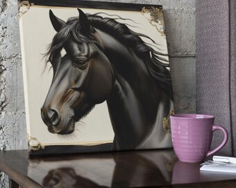 Black Horse Metal Wall Art  Handcrafted Rustic Decor for Home & Office Unique Steel Horse Silhouette - Perfect Gift Idea