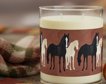 Scented Horse Candle Equestrian Home Decor, 11oz Soy Wax