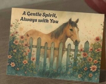 Sympathy Greeting Card, Loss of Horse Condolence Card, Equine Loss Comfort Cards, Thinking of You Cards Pack, Equine Memorial Card,