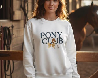 Pony Club Sweatshirt Equestrian Apparel Cozy Casual Wear Gift for Horse Lovers Cute Riding Sweatshirt Youth Equestrian Top