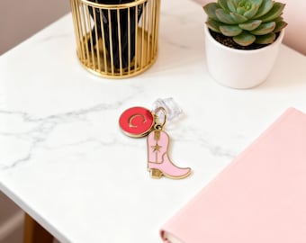USB-C Dust Plug Charm Cowboy Boot Phone Accessory Charging Port Protection Device Personalized Initial Custom Monogram Western Style Country