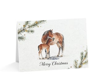 Horse Christmas Holiday Card Set Equestrian Xmas Cards Bulk Pack with Vibrant Colors Multiple Sizes & Quantities Holiday Greetings