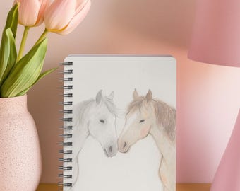 Whimsical Horse Illustration Notebook - Perfect Gift for Horse Lovers, Journals, Back to School, Diaries, Animal Lovers