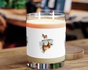 Scented Candle Horse Decor - Full Glass, 11oz