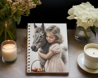 Horse and Girl Notebook Equestrian Journal, Back to School Supplies