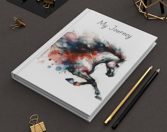 Horse Themed Journal - Equestrian Notebook For Writing and Sketching, Matte Hardcover Diary, Equine Lover Gift, Horse Art Drawing Book,