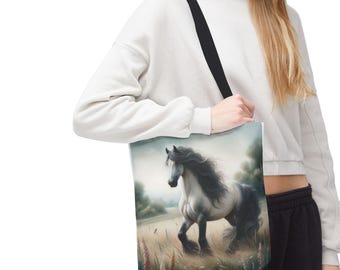 Majestic Stallion Tote Bag | Running Horse Landscape