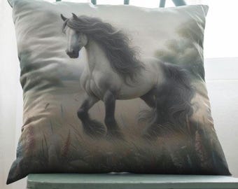 Classic Horse Inspired Pillow Cover Decorative Cushion Case for Equestrian Decor Farmhouse Rustic Horse Lover Gift
