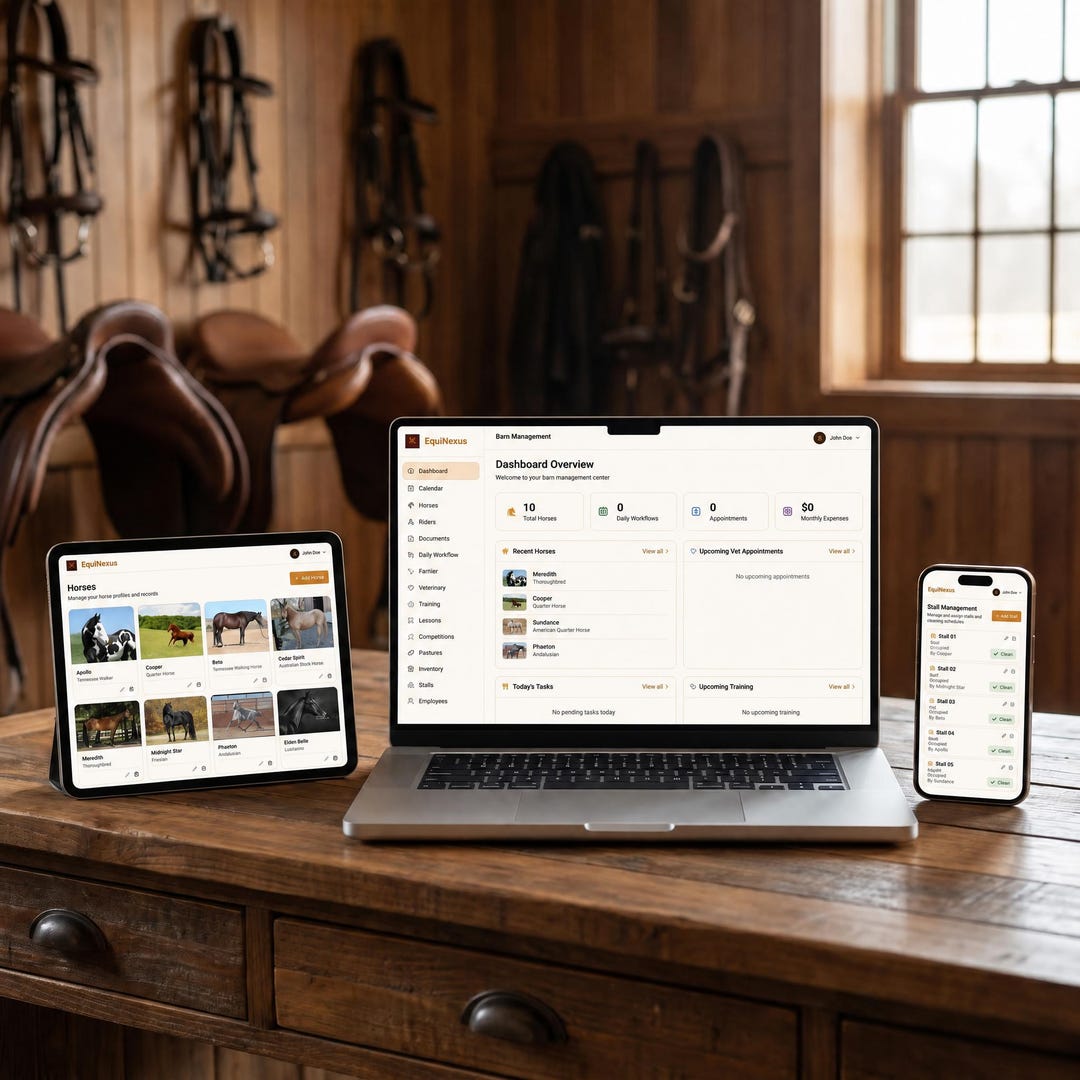Stable Management App Horse Barn Management Software Equine Planner Digital Download Horse ...