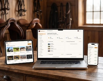 Horse Barn Management Software Equine Planner Digital Download Horse Care Tracker Stable Manager App Horse Owner Gift Lifetime Access