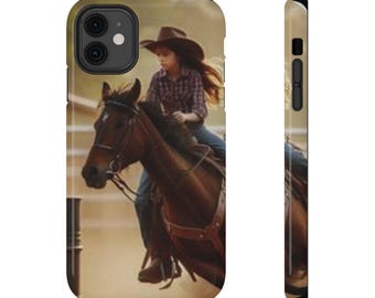 Rodeo Ready Barrel Racing Phone Case for the Cowgirl on-the-Go Rodeo Cowgirl Pho Cover, Western Horse Lover Gift, Cowgirl Barrel Racing