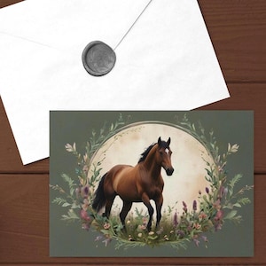 Ensemble de cartes de voeux chevaux, papeterie équestre faite main pour anniversaires et mots de remerciement, cadeaux pour amoureux des chevaux
