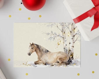 Horse Christmas Holiday Card Set Equestrian Cards Pack Seasonal Season's Greetings