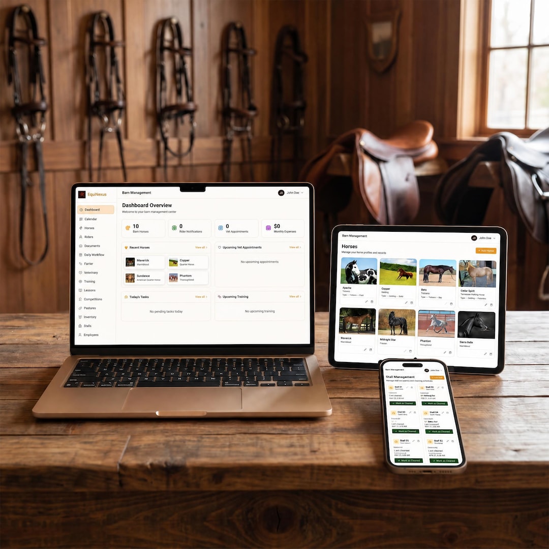 Stable Management App Horse Barn Management Software Equine Planner Digital Download Horse ...