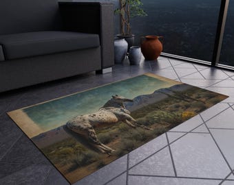 Unique Horse Rug Equine Art Floor Covering for Horse Lovers & Equestrian Enthusiasts Perfect Outdoor Decor