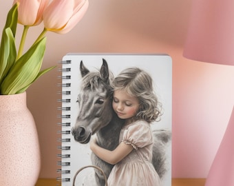 Horse and Girl Notebook Equestrian Journal, Back to School Supplies